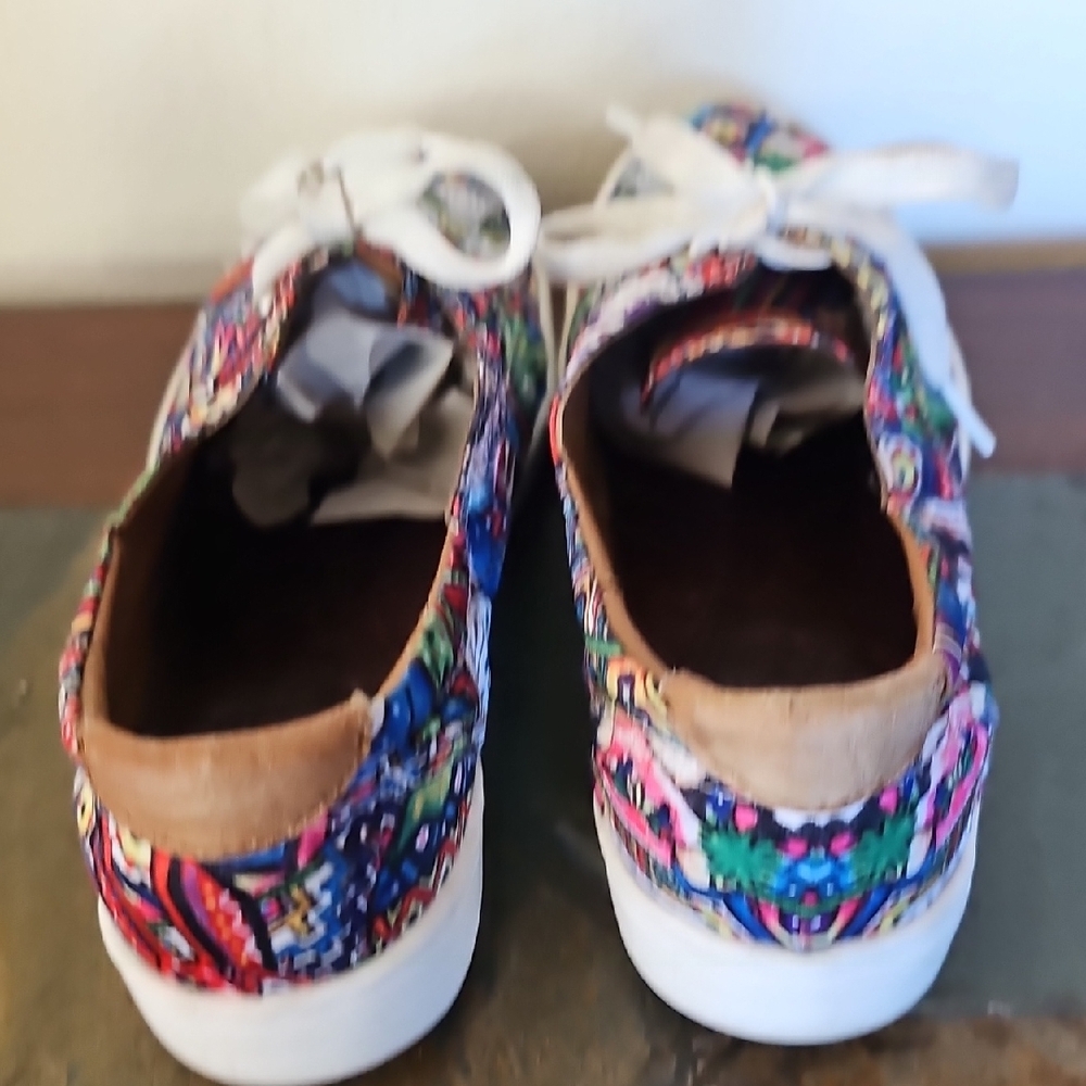 Paula Cuevas artsy colorful sneakers Size 38 printed lace up shoes sneakers - Picture 8 of 16